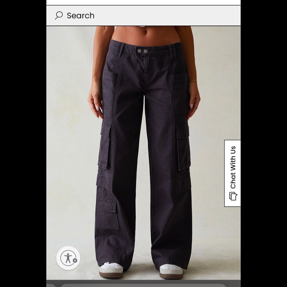 Pacsun loose baggy cargo pants black